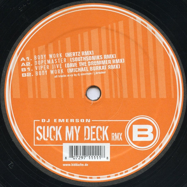 DJ Emerson - Suck My Deck Remixes | Near Mint (NM or M-) Very Good Plus (VG+)