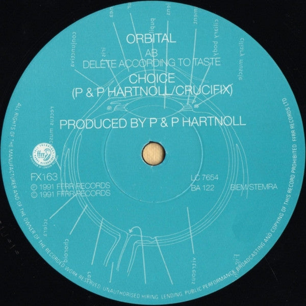 Orbital - Midnight / Choice (12" VINYL) | Very Good Plus (VG+) Near Mint (NM)