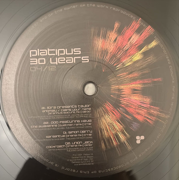Platipus 30 Years 04/12 (VINYL 12") | Mint (M) Mint (M)