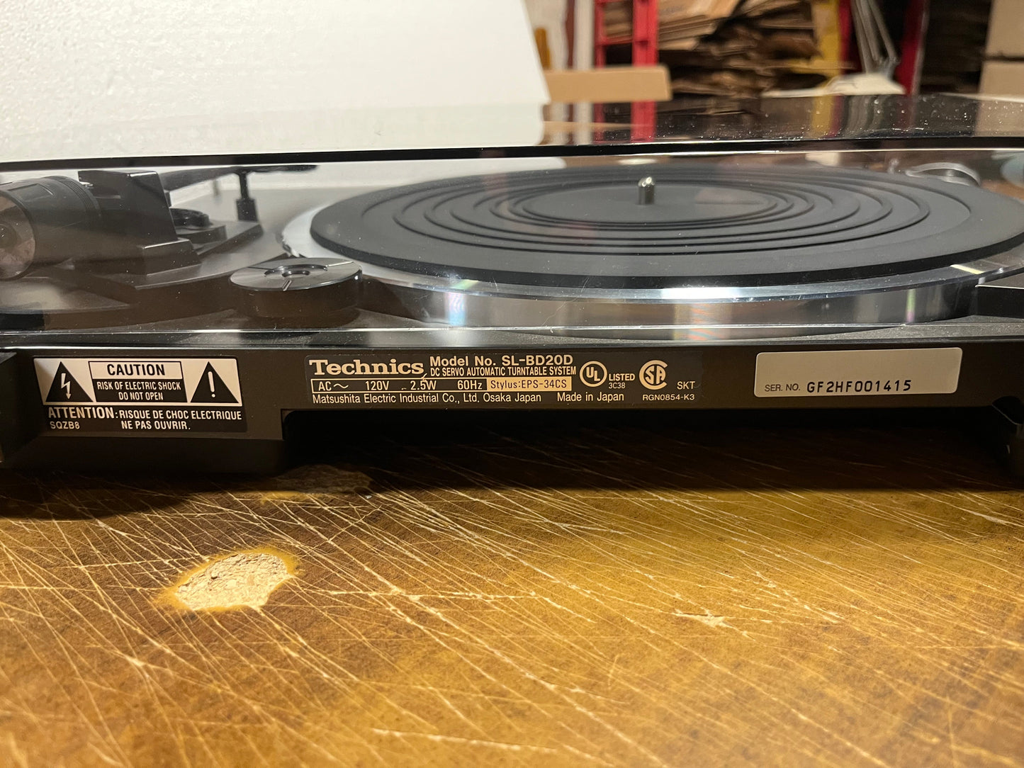 TECHNICS - STEREO TURNTABLE SL-BD20D *SHARP* W MANUAL |