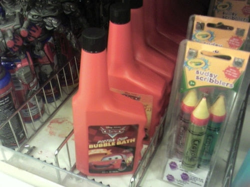 Bubble Bath packaged as motor oil and marketed to kids