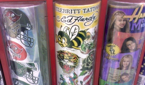 Don Ed Hardy tattoos at Toys 'R' Us