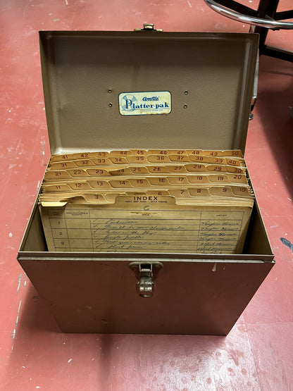 AMFILE Platter-Pak STEEL 78 Phonograph Record Case w INTACT Index File |