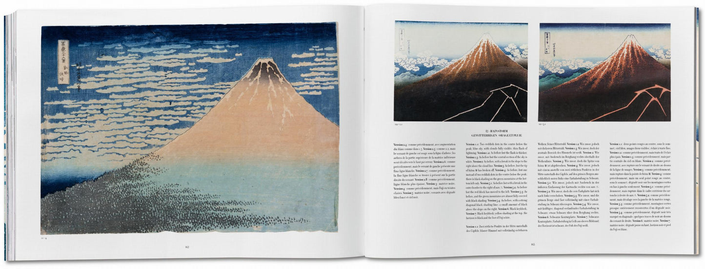 Hokusai. Thirty-six Views of Mount Fuji (German, French, English)