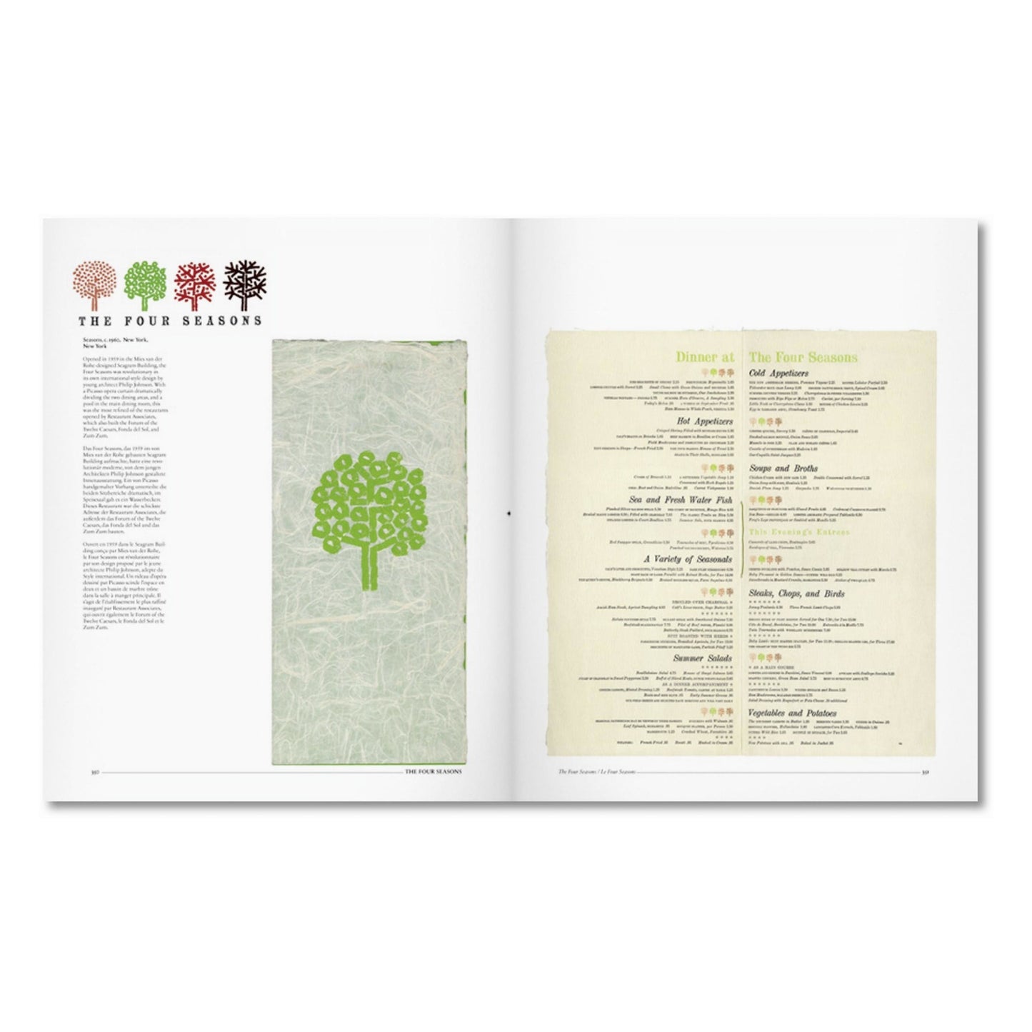 Menu Design in America (German, French, English)