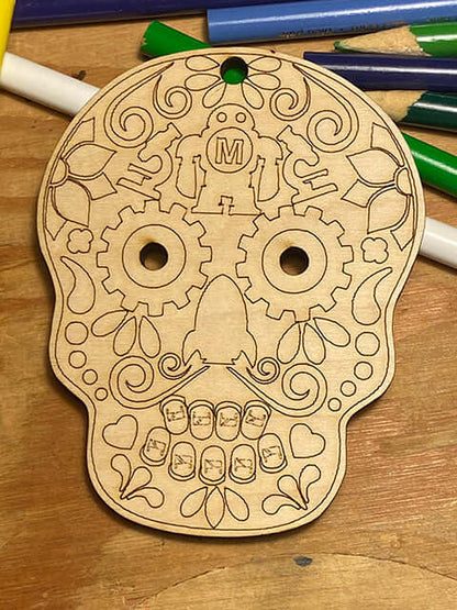 LED Wooden Maker Sugar Skull Kit
