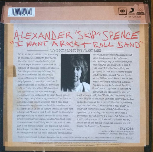 Alexander Spence - I Want A Rock & Roll Band (7" VINYL / RSD) | Mint (M) Mint (M)