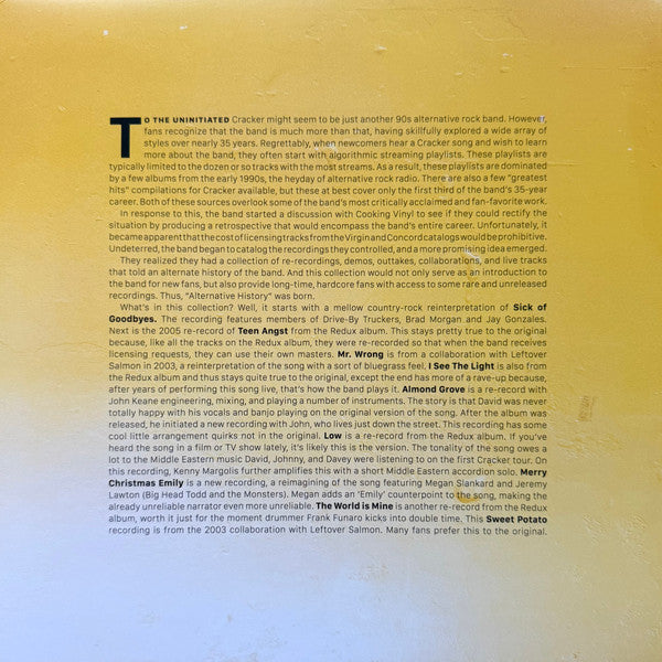 Cracker - Alternative History: A Cracker Retrospective (3x COLOR VINYL) | Mint (M) Mint (M)