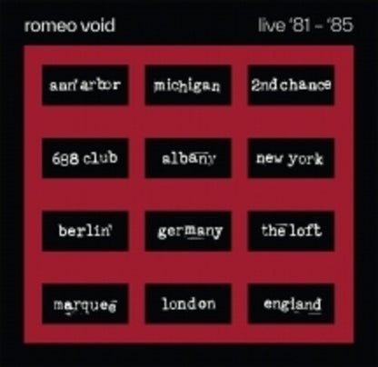 ROMEO VOID - BEST OF ROMEO VOID LIVE '81-'85 (RSD 2026 VINYL) | Mint (M) Mint (M)
