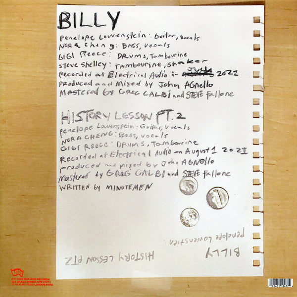 Horsegirl (2) - Billy (7" VINYL) | Mint (M) Mint (M)
