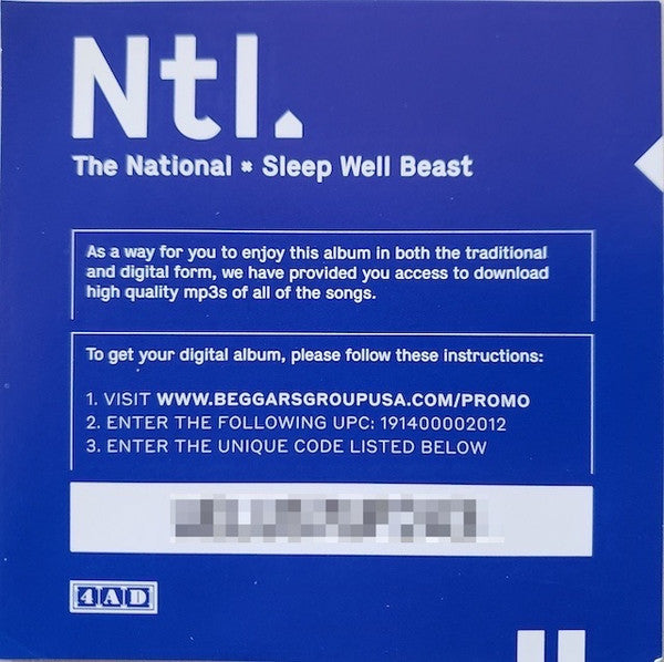 The National - Sleep Well Beast (WHITE VINYL) | Mint (M) Mint (M)