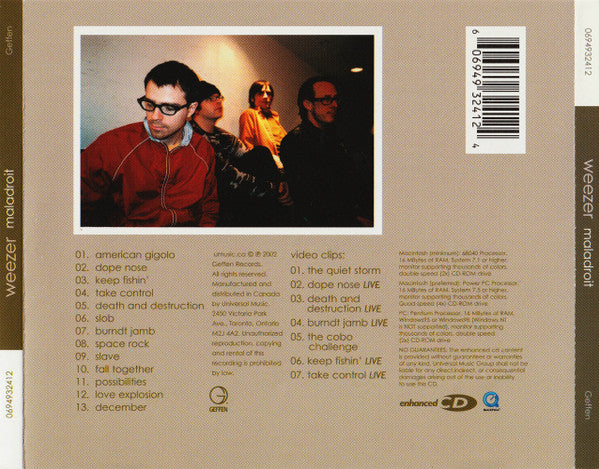 Weezer - Maladroit (CD CANADA) | Excellent+ (EX+) Excellent+ (EX+)
