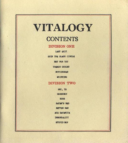 Pearl Jam - Vitalogy (CD) | Excellent (EX) Excellent (EX)