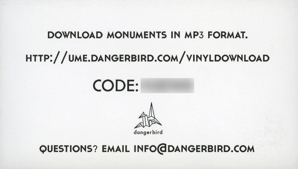 Ume - Monuments (*SIGNED* VINYL) | Near Mint (NM) Near Mint (NM)