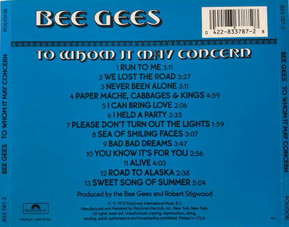 Bee Gees - To Whom It May Concern (CD) | Near Mint (NM or M-)
