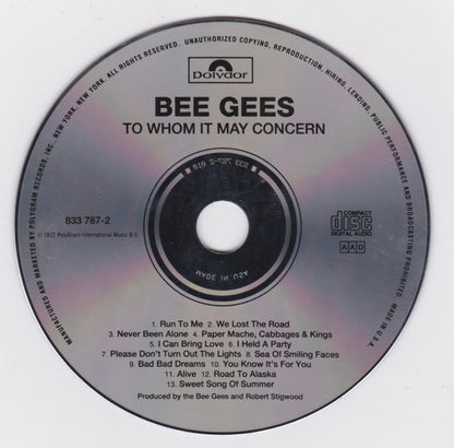 Bee Gees - To Whom It May Concern (CD) | Near Mint (NM or M-)