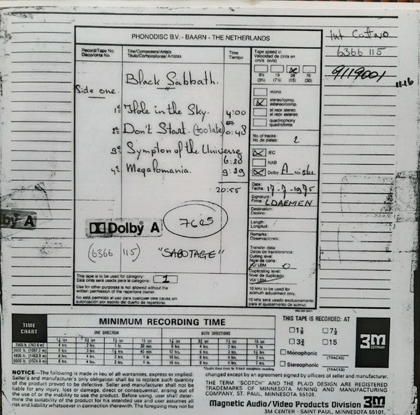 Sabotage (VINYL) | Mint (M) Mint (M)