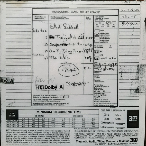 Sabotage (VINYL) | Mint (M) Mint (M)