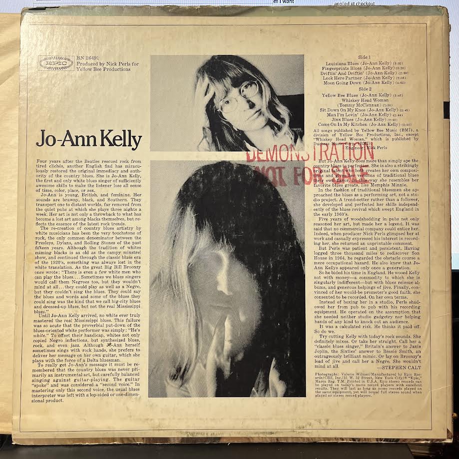 Jo-Ann Kelly - Jo-Ann Kelly (VINYL) | Excellent+ (EX+) Very Good (VG)