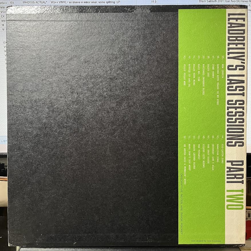 Leadbelly - Leadbelly's Last Sessions Part Two (VINYL) | Excellent (EX) Near Mint (NM)