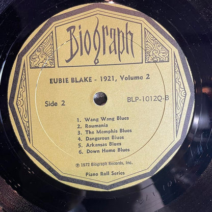 Eubie Blake - 1921 - Vol. 2 Rare Piano Rolls Of Early Blues And Spirituals (VINYL) | Very Good Plus (VG+) Excellent+ (EX+)