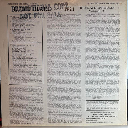 Eubie Blake - 1921 - Vol. 2 Rare Piano Rolls Of Early Blues And Spirituals (VINYL) | Very Good Plus (VG+) Excellent+ (EX+)