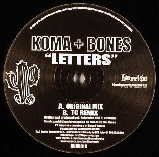 Letters (12" VINYL) | Very Good Plus (VG+) Generic