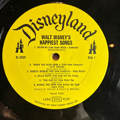 Various - Walt Disney's Happiest Songs (VINYL) | Very Good Plus (VG+)