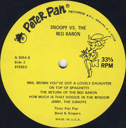 Peter Pan Pop Band & Singers - Snoopy Vs. The Red Baron (VINYL) | Very Good Plus (VG+) Excellent (EX)
