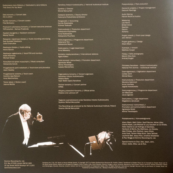 Symphony No. 3 (Symphony Of Sorrowful Songs) Op. 36 | Mint (M) Mint (M)