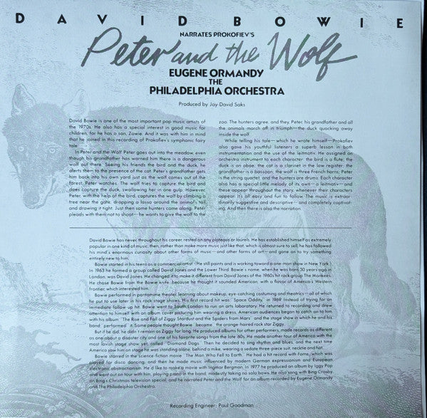 David Bowie & The Philadelphia Orchestra - Peter And The Wolf / Young Person's Guide To The Orchestra (YELLOW VINYL) | Mint (M) Mint (M)