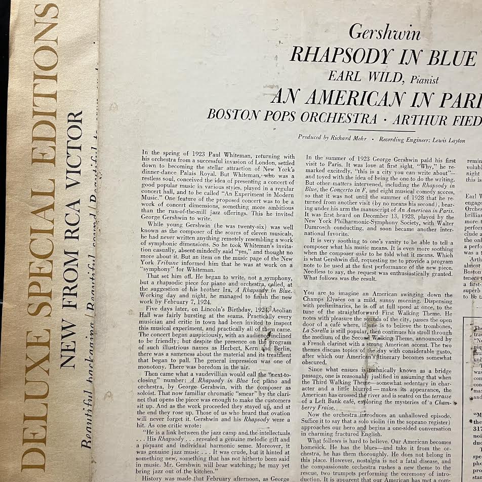 George Gershwin - Rhapsody In Blue / An American In Paris ( VINYL) | Excellent (EX) Excellent+ (EX+)