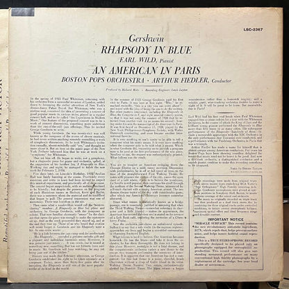 George Gershwin - Rhapsody In Blue / An American In Paris ( VINYL) | Excellent (EX) Excellent+ (EX+)