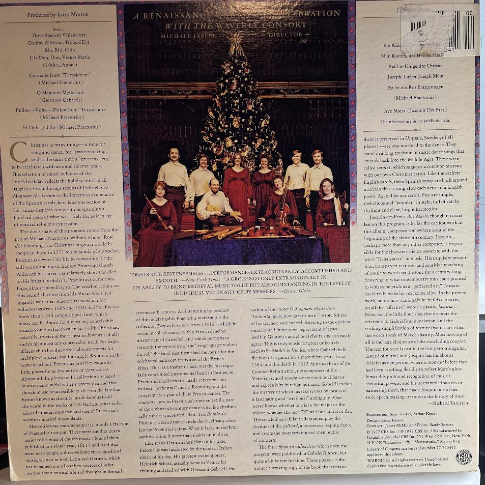 The Waverly Consort - A Renaissance Christmas Celebration With The Waverly Consort (VINYL) | Excellent (EX) Excellent (EX)