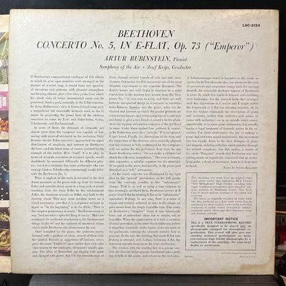Ludwig Van Beethoven - (Emperor) Concerto No. 5 (VINYL) | Excellent (EX) Excellent+ (EX+)