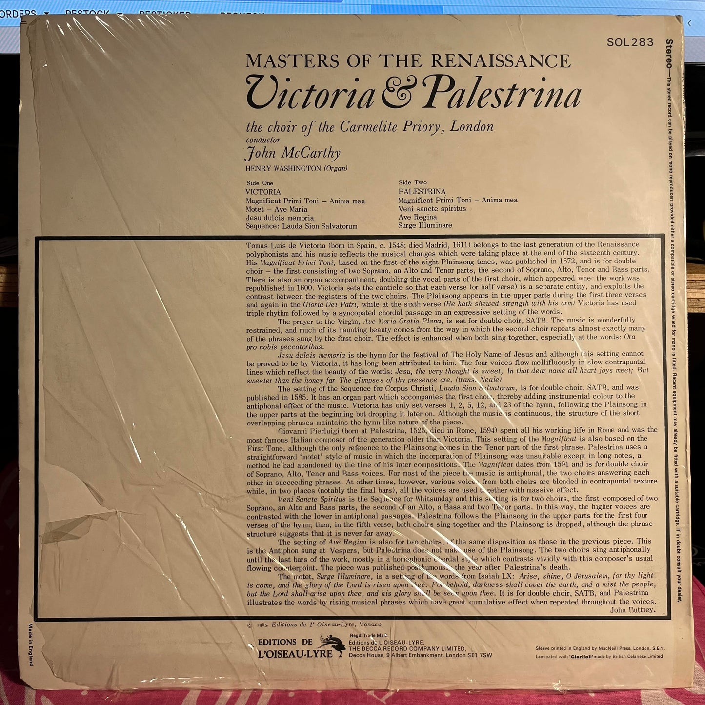 Tomás Luis De Victoria - Masters Of The Renaissance *SHRINK* | Excellent (EX) Excellent (EX)