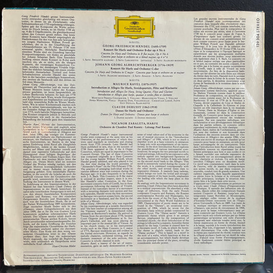 Nicanor Zabaleta - Werke Für Harfe Und Orchester (VINYL) | Excellent (EX) Very Good Plus (VG+)