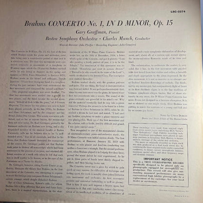 Johannes Brahms - Concerto No. 1 (VINYL) | Excellent (EX) Excellent (EX)