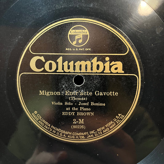 Eddy Brown (2) - MIGNON : ENTR'ACTE GAVOTTE / CAPRICIETTO (78RPM 10") | Near Mint- (NM-) Generic