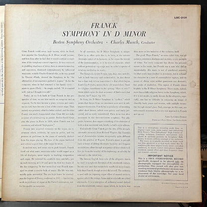 César Franck - Symphony In D Minor (VINYL) | Near Mint- (NM-) Excellent+ (EX+)
