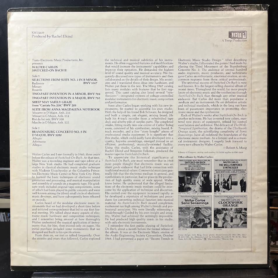 Walter Carlos - Switched-On Bach II (VINYL) | Near Mint- (NM-) Near Mint- (NM-)