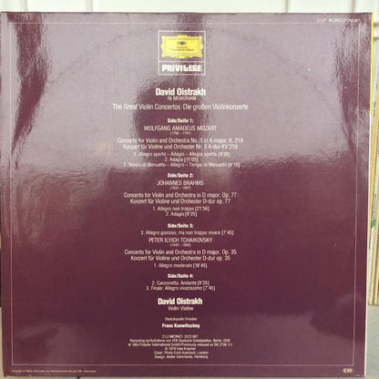 The Great Violin Concertos. Mozart . Brahms . Tchaikovsky (2xVINYL) | Near Mint (NM or M-)