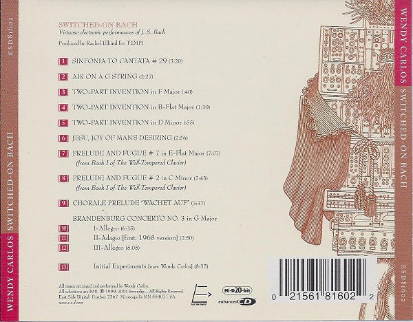 Wendy Carlos - Switched-On Bach (CD) | Near Mint (NM) Excellent+ (EX+)