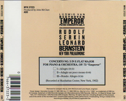 Ludwig van Beethoven - "Emperor" Piano Concerto No. 5 (CD) | Near Mint (NM or M-)