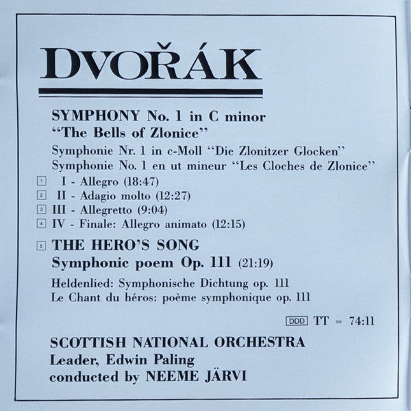 Symphony No. 1 ' The Bells Of Zlonice' - The Hero's Song Symphonic Poem Op. 111 (CD) | Near Mint (NM) Near Mint (NM)