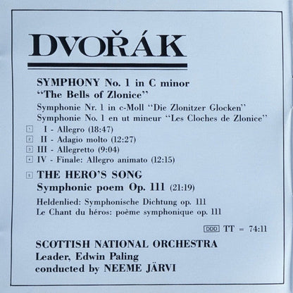 Symphony No. 1 ' The Bells Of Zlonice' - The Hero's Song Symphonic Poem Op. 111 (CD) | Near Mint (NM) Near Mint (NM)
