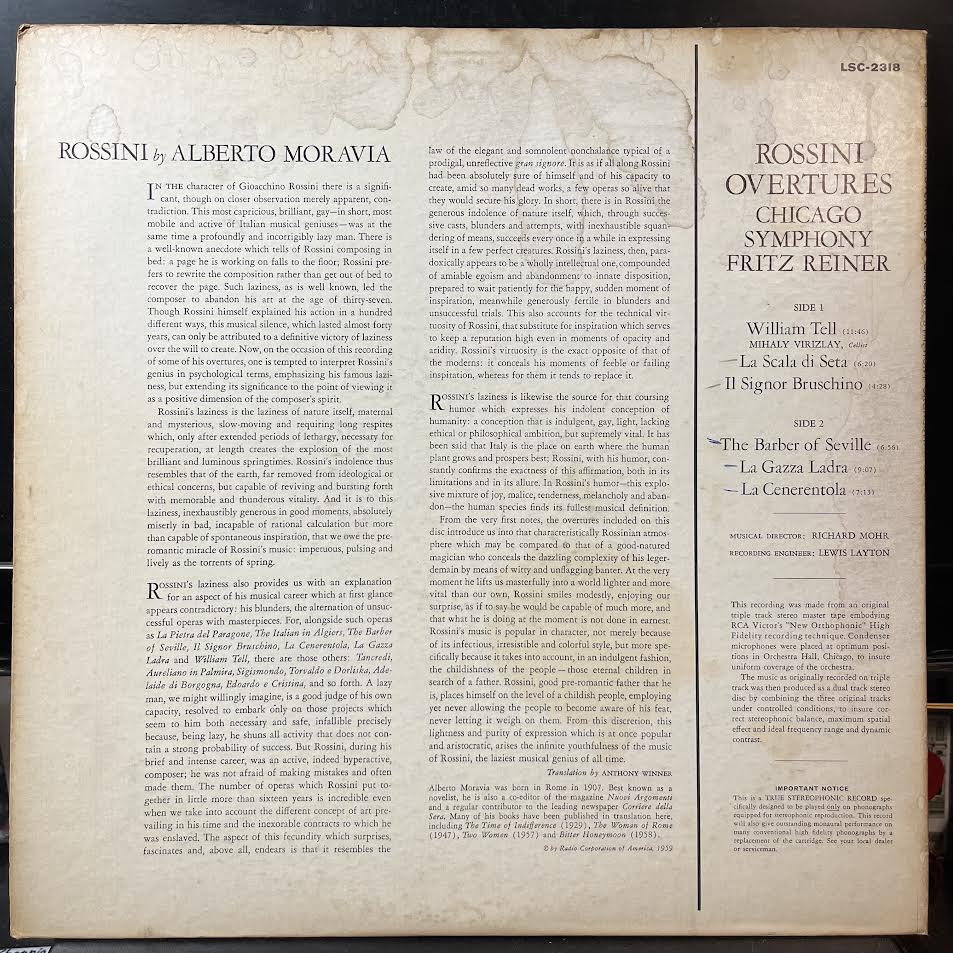 Gioacchino Rossini - Rossini Overtures (VINYL) | Near Mint (NM) Excellent (EX)