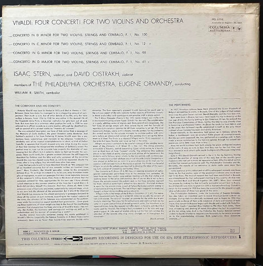 Isaac Stern - Four Vivaldi Concerti For Two Violins And Orchestra (VINYL) | Near Mint (NM) Excellent+ (EX+)