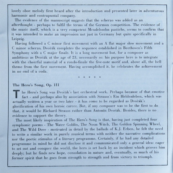 Symphony No. 1 ' The Bells Of Zlonice' - The Hero's Song Symphonic Poem Op. 111 (CD) | Near Mint (NM) Near Mint (NM)