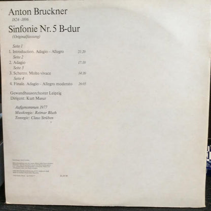 Anton Bruckner - Gewandhausorchester Leipzig, Kurt - Sinfonie Nr.5 B-dur (Originalfassung) (2xVINYL) | Near Mint (NM or M-) Very Good Plus (VG+)